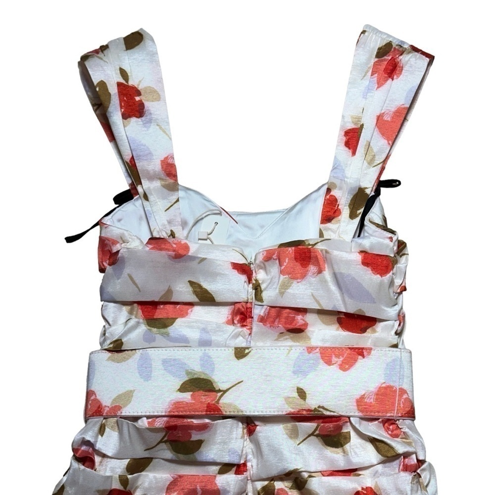 For Love & Lemons White Mini Dress with Pink & Brown Floral Print - Picture 8 of 10